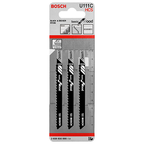 PAQUETE DE 3 SEGUETA SEGUETAS P/CALADORA MADERA RUGOSO BD (BOA-U111C)