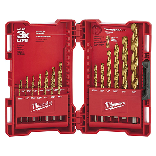 JUEGO DE BROCAS TITANIO (20 PZAS.) DE 1/16 A 1/2 C/ESTUCHE