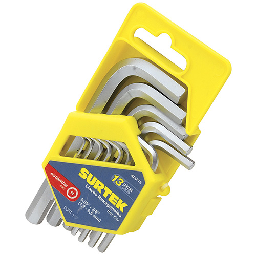 [SUR-ALLF13] JUEGO DE 13 LLAVES HEXAGONALES STANDARD EN ORGANIZADOR PLASTICO TIPO HOLDER