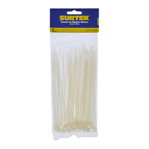 [SUR-114200] CINCHO DE PLASTICO NATURAL 100 X 2.5mm (100 PZAS.)