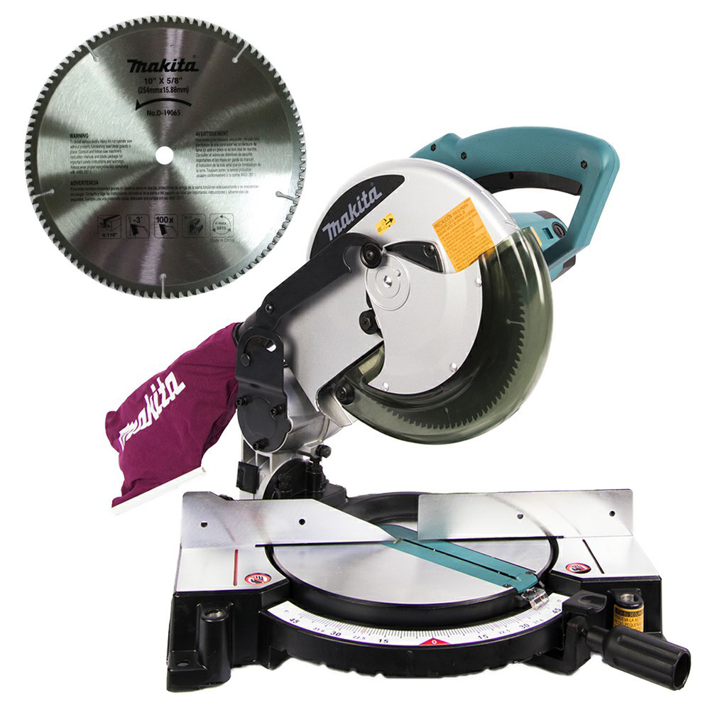 SIERRA DE INGLETE COMPUESTA DE 10 PULG. 1,500 W 4,200 RPM CORTE IZQ. 45°C/FRENO, BOLSA P/POLVO Y DISCO P/ALUMINIO 100 DIENTES