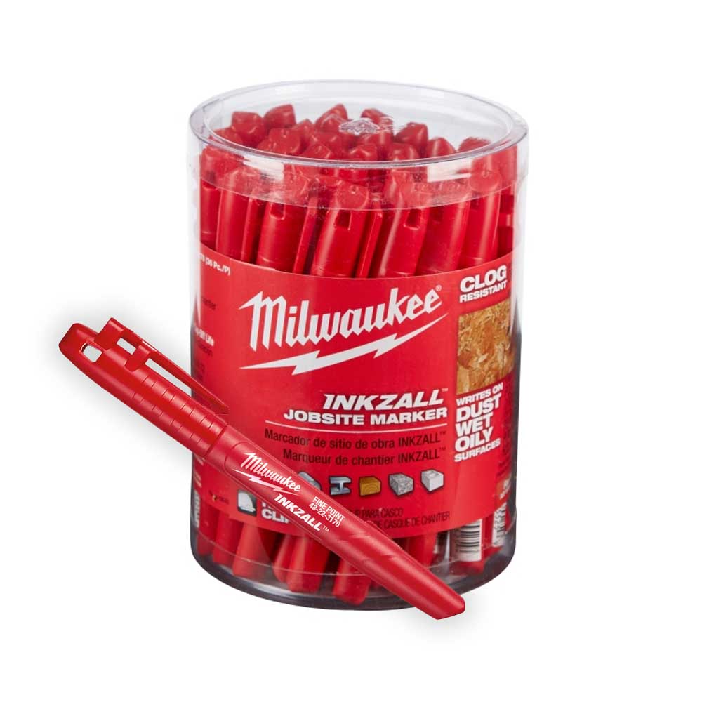 MARCADOR INDUSTRIAL PUNTO FINO COLOR ROJO INKZALL