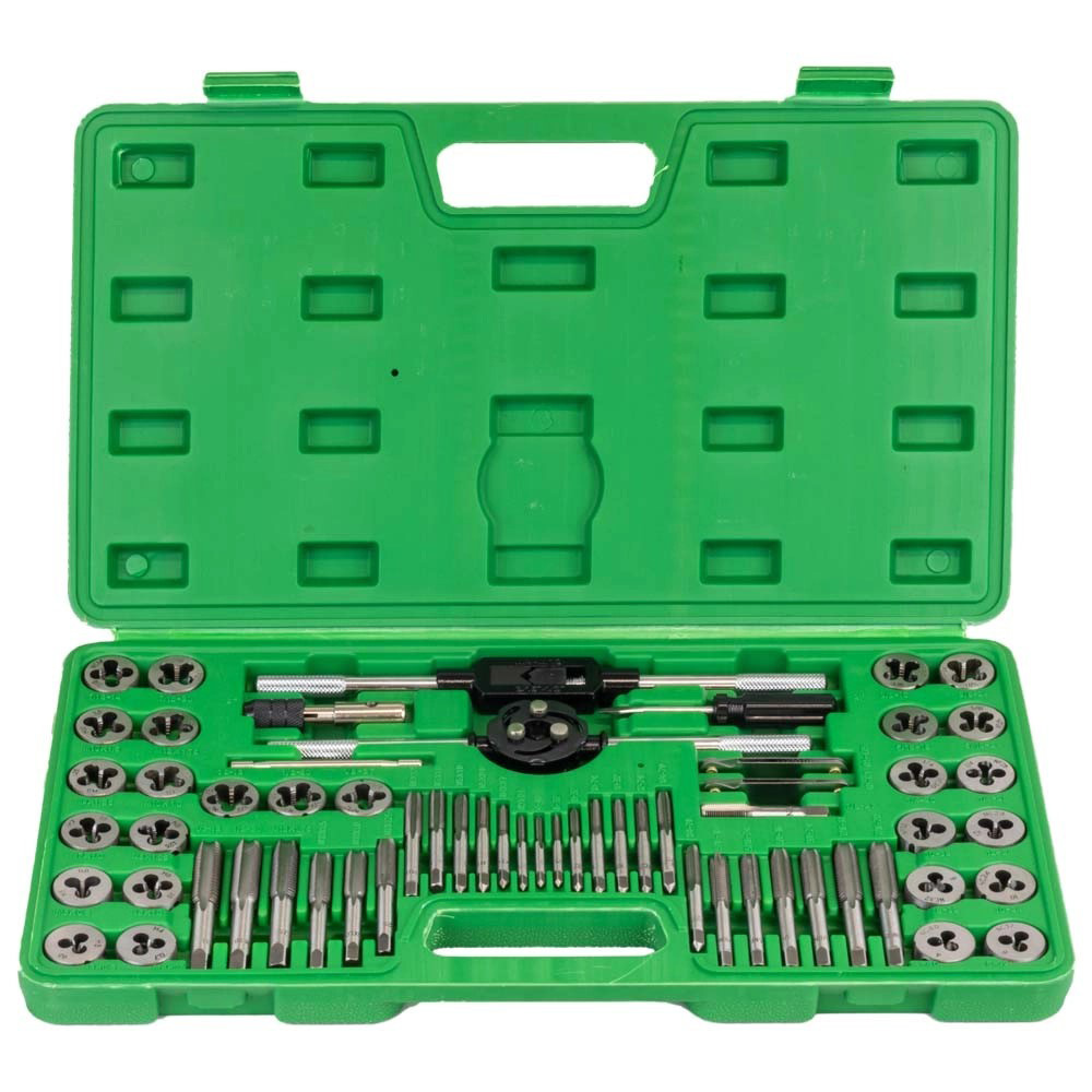 [JBM-50793] JUEGO DE MACHUELOS Y TARRAJAS COMBINADO METRICO Y PULGADAS CON 60 PIEZAS C/ESTUCHE