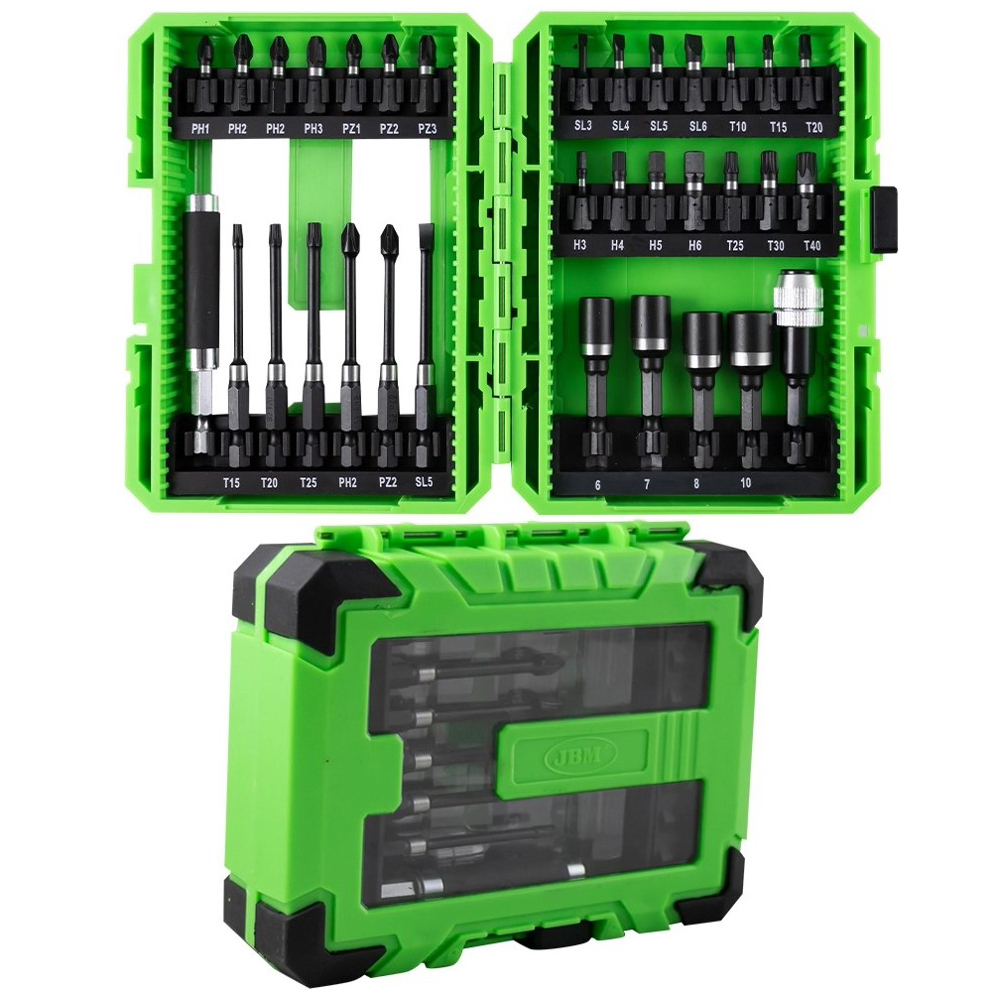 [JBM-53858] ESTUCHE DE PUNTAS DE IMPACTO CON ADAPTADORES S2 - ACABADO NEGRO