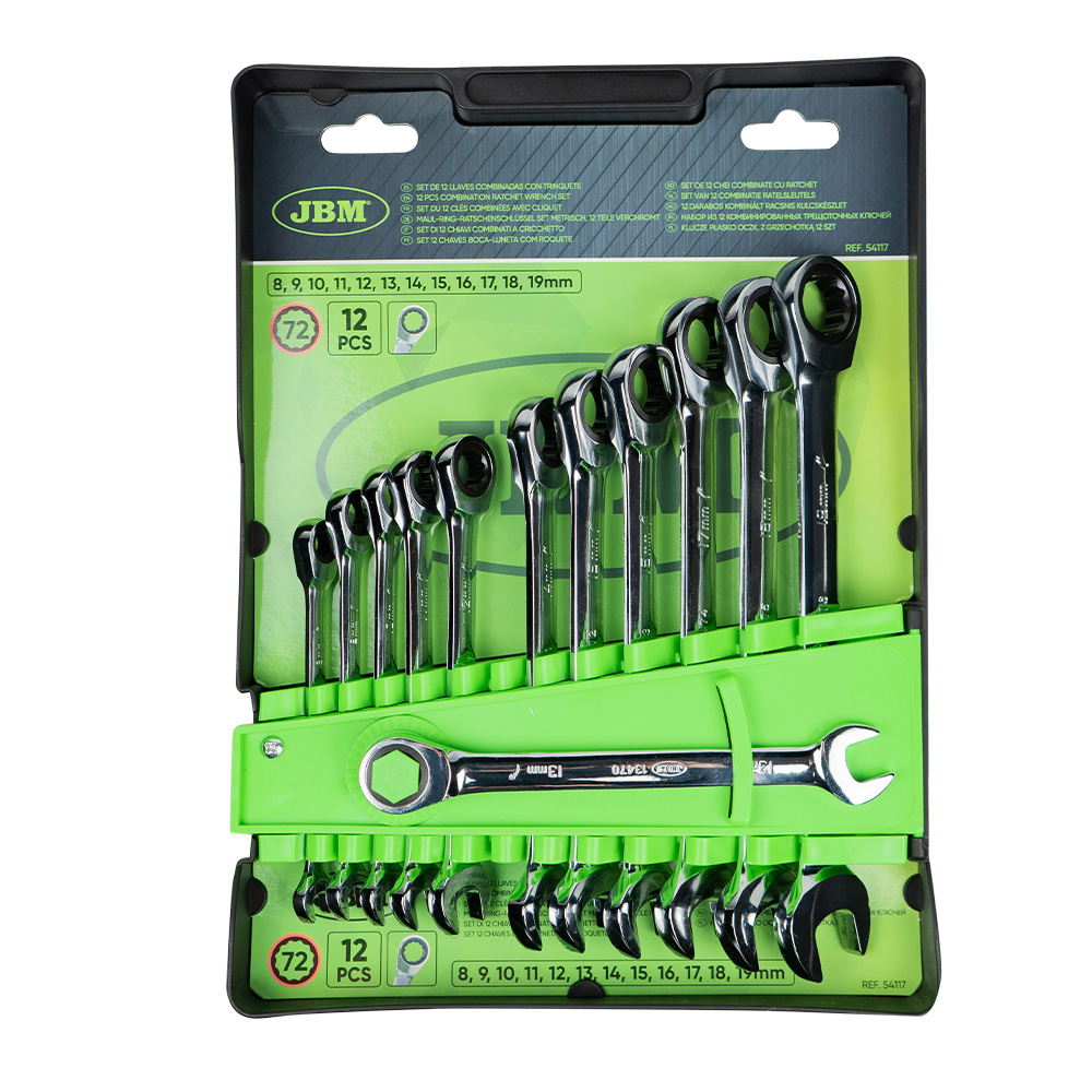 [JBM-54117] SET DE 12 LLAVES COMBINADAS CON MATRACA