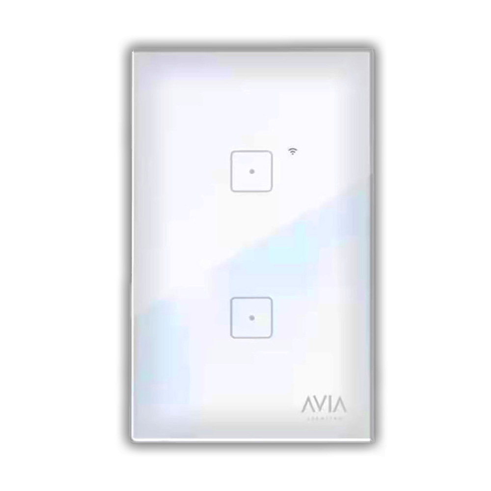 [AXO-SH1102] APAGADOR SMART WIFI DE 2 MODULOS SISTEMA TOUCH PLACA DE CRISTAL BLANCO