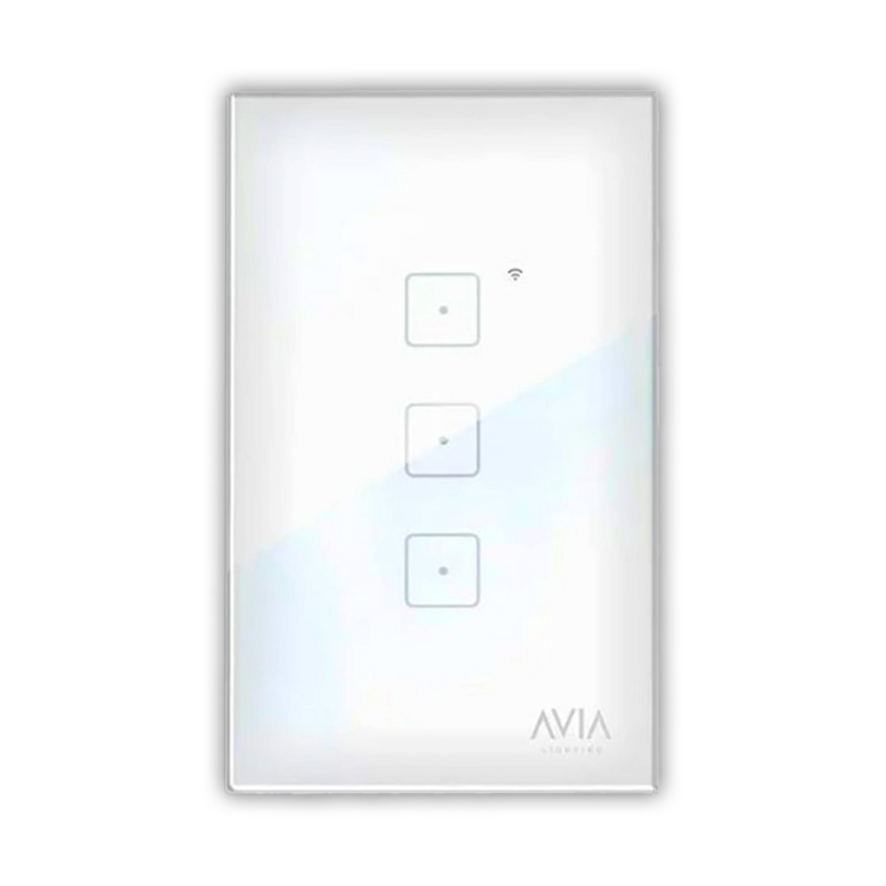 [AXO-SH1103] APAGADOR SMART WIFI DE 3 MODULOS SISTEMA TOUCH PLACA DE CRISTAL BLANCO