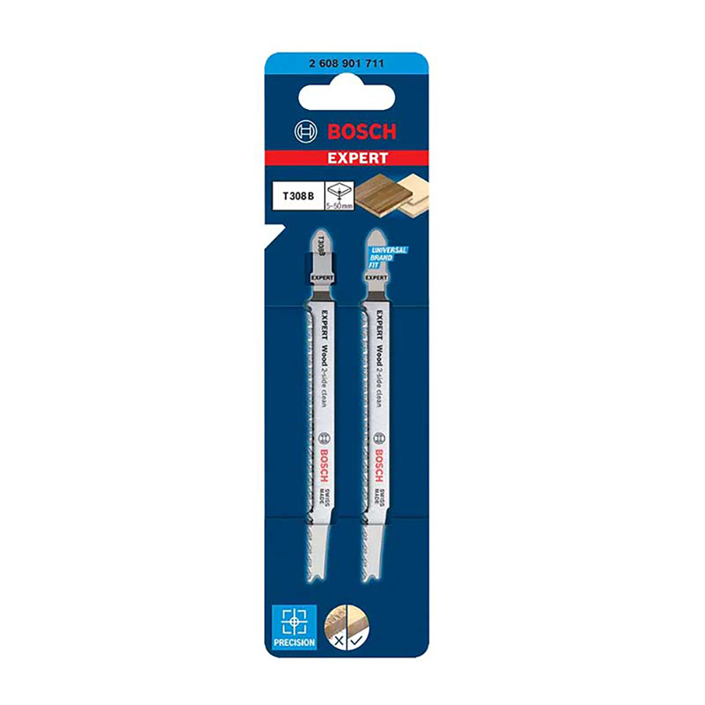 [BOA-2608901711] PAQUETE DE 2 SEGUETAS P/CALADORA EXPERT CORTE EXTRA LIMPIO MADERA 12 TPI TIPO T (BOA-T308B)