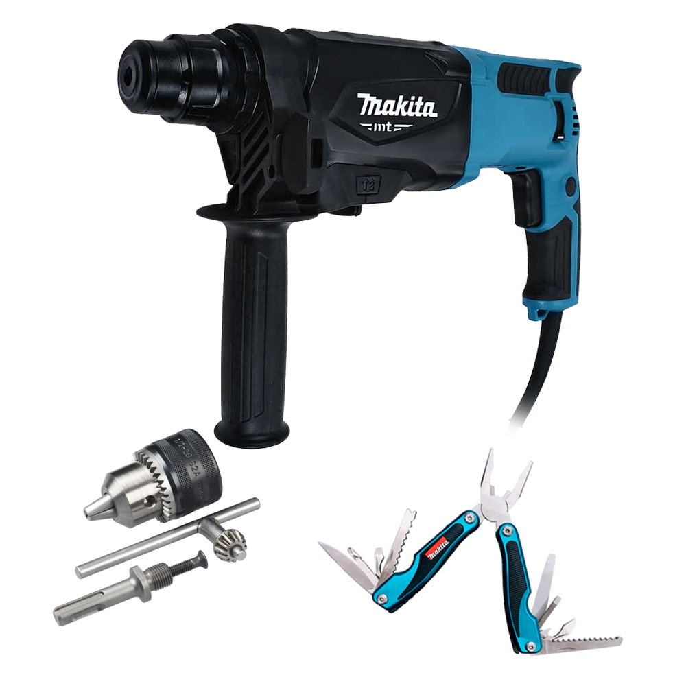 COMBO ROTOMARTILLO SDS PLUS 7/8 800 W 3 FUNC C/MALETIN+BROQUERO DE 1/2 C/ADAP. SDS PLUS+PINZA MULTI-HTA MAKITA