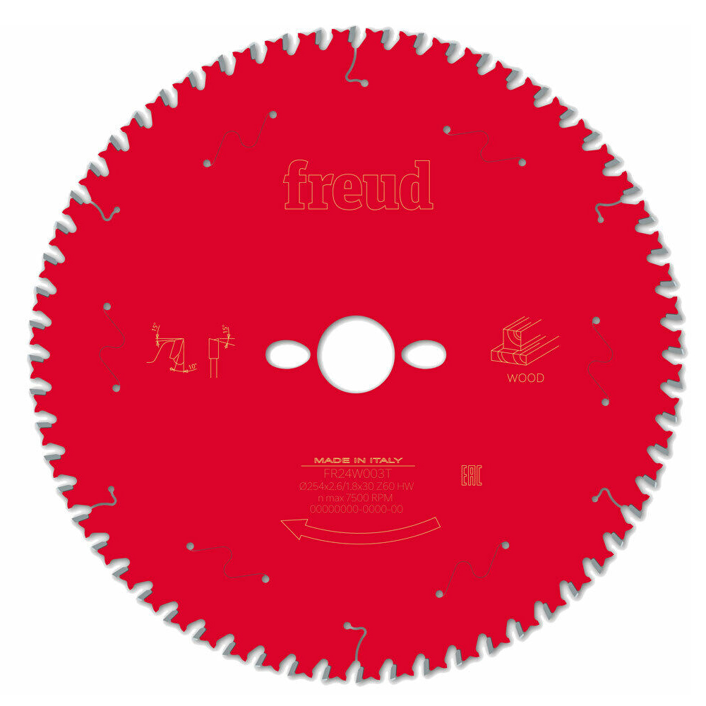 [BOA-F03FS09780] DISCO C/PASTILLAS DE CARBURO FREUD 10 X 60 DPP X 5/8 P/MADERA ACABADO FINO (MOD. DIABLO D1060X)