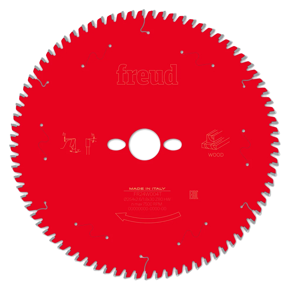 [BOA-F03FS09781] DISCO C/PASTILLAS DE CARBURO FREUD 10 X 80 DPP PARA MADERA ACABADO ULTRAFINO