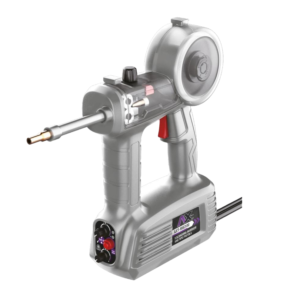 [AXT-FLUX100] SOLDADORA INVERSOR DE MICROALAMBRE NO GAS (FLUX) PORTATIL TIPO PISTOLA