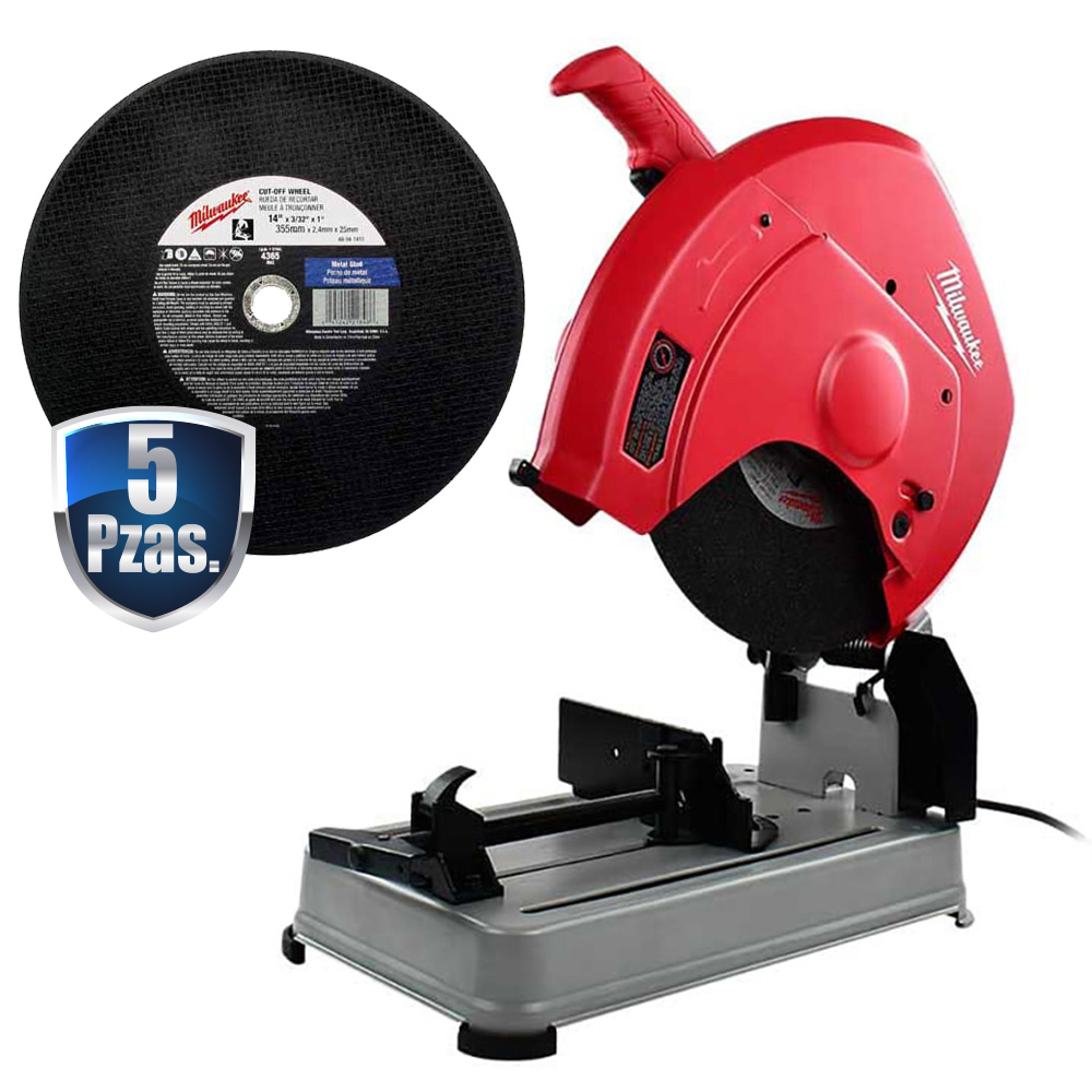 COMBO CORTADORA DE METALES 14 3,900 RPM 15 AMP (1,800W) 4 HP. MAX.+5 DISCOS DE CORTE DE 14 MILWAUKEE