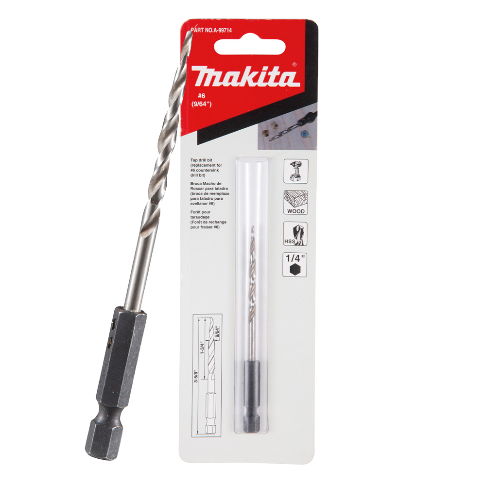 REPUESTO PARA AVELLANADOR DE MADERA No. 6 C/BROCA 9/64" PARA A-99677