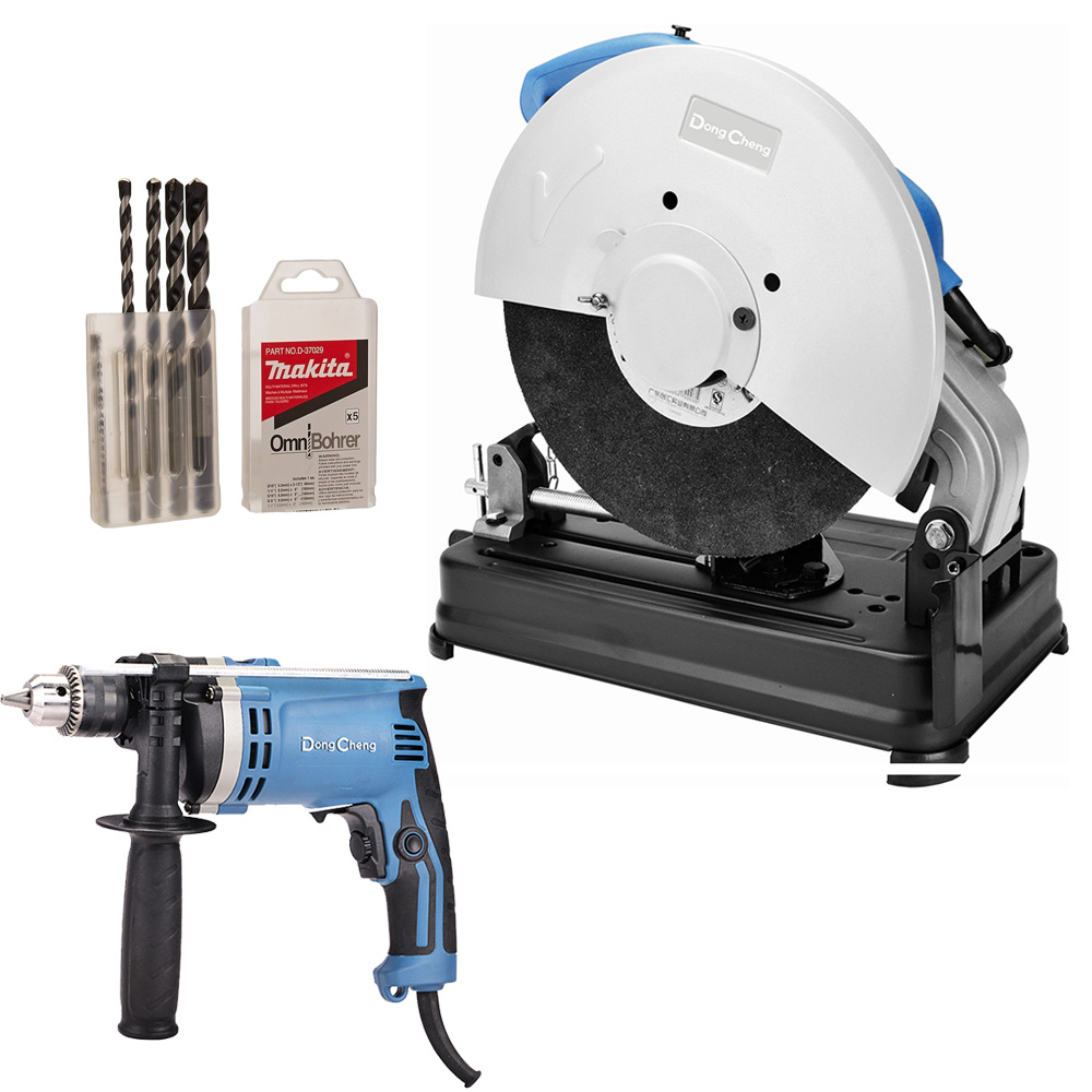 CORTADORA DE METALES 14 PULG. 2,200 WATTS+ROTOMARTILLO DE 1/2 710 W DZJ16+KIT DE 5 BROCAS MULTIP. MAKITA