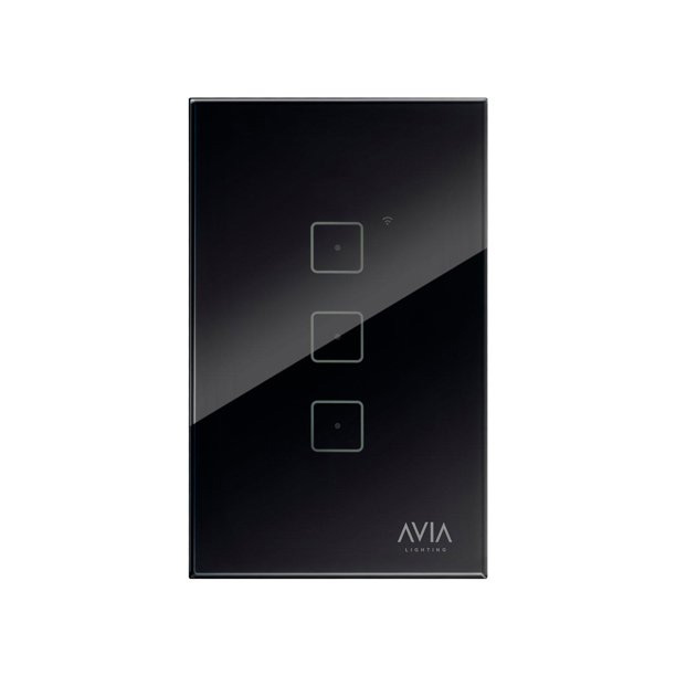 [AXO-SH1203] APAGADOR SMART WIFI DE 3 MODULOS SISTEMA TOUCH PLACA DE CRISTAL NEGRO