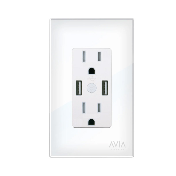 [AXO-SH1204] PLACA DE CONTACTOS DUPLEX D/POLICARBONATO SMART WIFI DE 2 CONTACTOS/2 USB CONTROL POR VOZ PLACA DE CRISTAL NEGRO