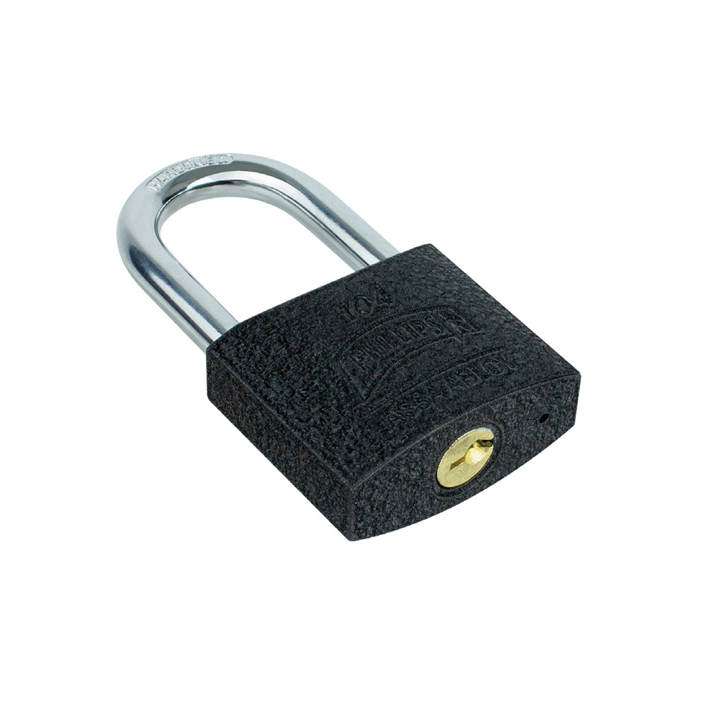 [PHI-MX7189] CANDADO DE HIERRO ACABADO COLOR NEGRO GANCHO CORTO MODELO 104 DE 49 MM (PHI-104)