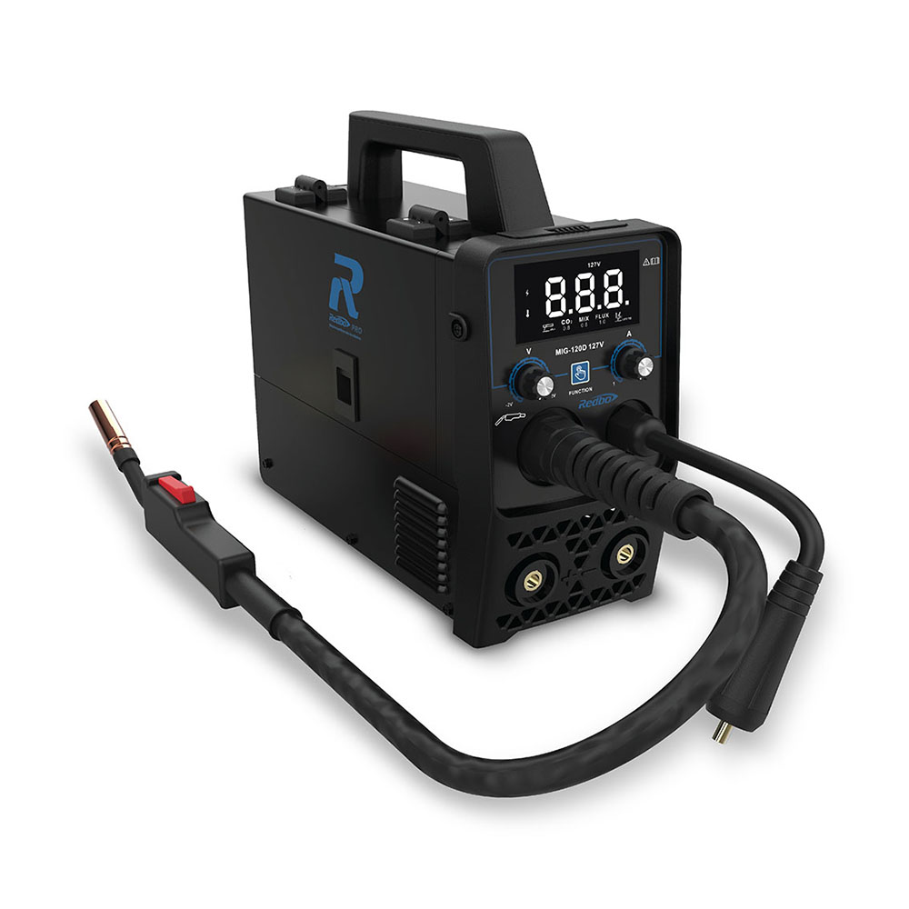 [RED-MIG-120D] SOLDADORA INVERSOR MICROALAMBRE DE 110V 120AMPS P/FUNDIR C/GAS Y S/GAS TEC. IGBT PROCESOS MMA Y MIG (USO RUDO)