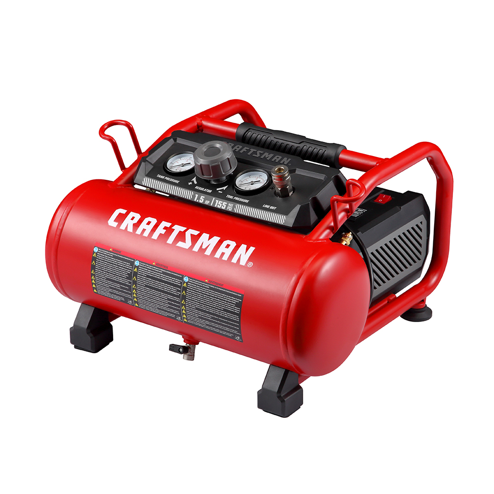 [CRA-CMXECXA0200341] COMPRESOR DE AIRE DE 1.5 HP 3 GAL. 11 LTR 125-155 PSI CFM HASTA 3.7 TIPO HOT DOG DE 120 V LIBRE DE ACEITE