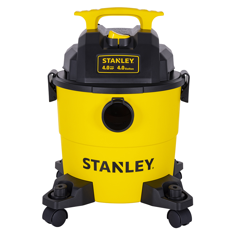 [STA-SL18301P_4A_Y] ASPIRADORA DE 4HP DE 4 GAL. 15 LTS P/SECO/MOJADO C/RUEDAS USO RUDO 86 CFM CABLE DE 1.8 MTS C/6 ACCESORIOS