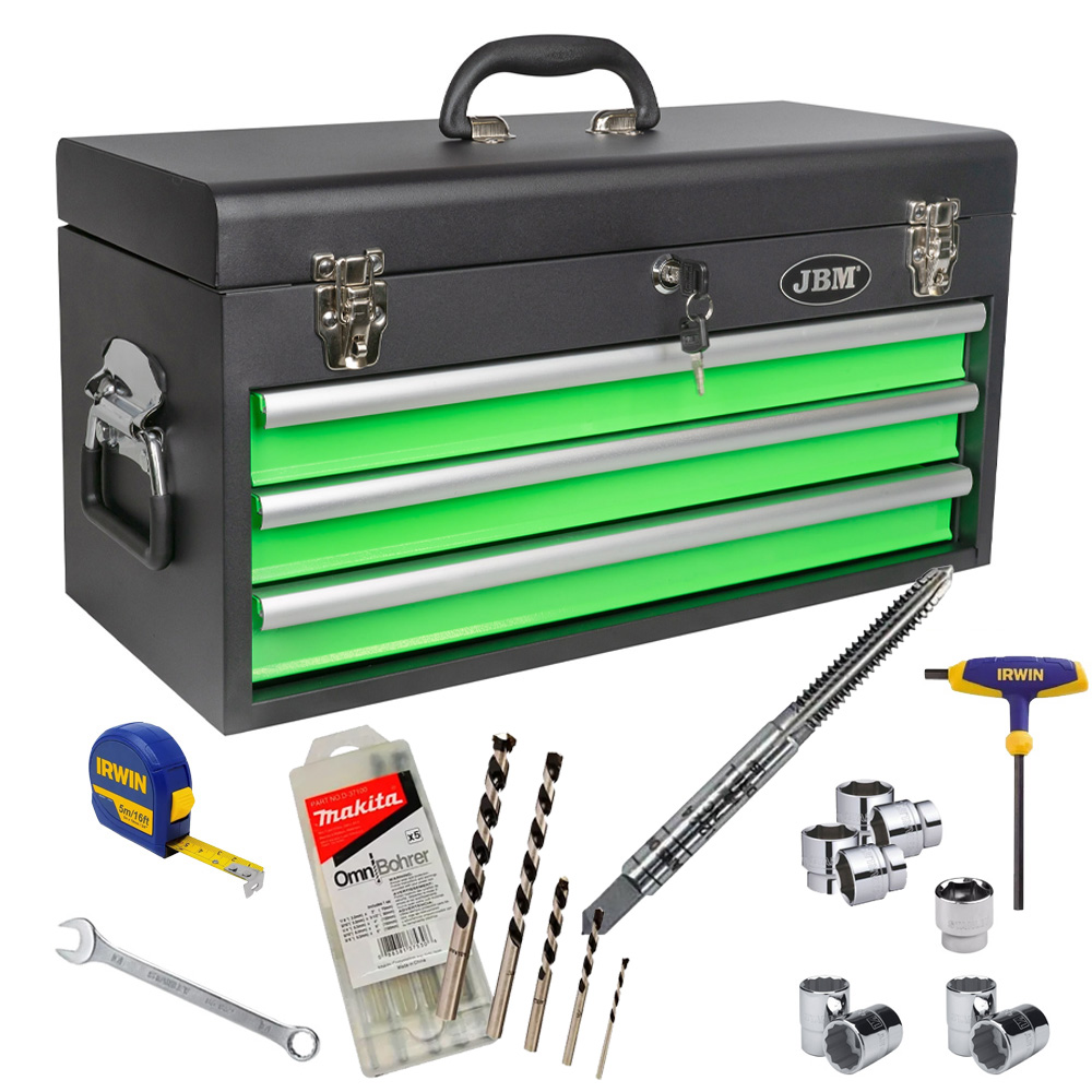 COMBO CAJA DE HTAS C/3 PANELES FRONT Y SUP+KIT MECANICO DE DADOS, LLAVES Y HTA IRW DE 13 P C/VALOR DE $600.00