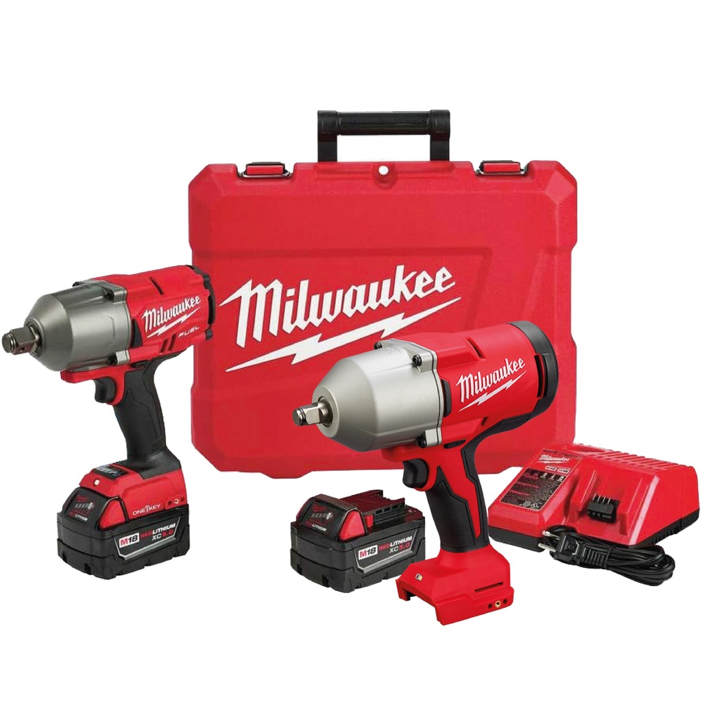 [MIL-P125-2864] KIT LLAVE DE IMPACTO M18 FUEL 3/4 ONE KEY CARGADOR Y BATERIAS 5AMP + LLAVE DE IMPACTO 1/2 2666-20