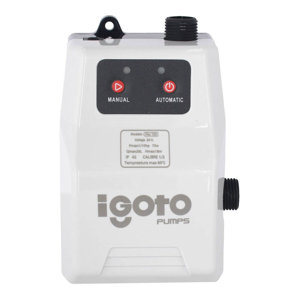 [IGO-PAC100] PRESURIZADOR AUTOMATICO 1HP INVERTER EMBOBINADO DE COBRE ALT MAX 18MT CAUDAL 26L/M