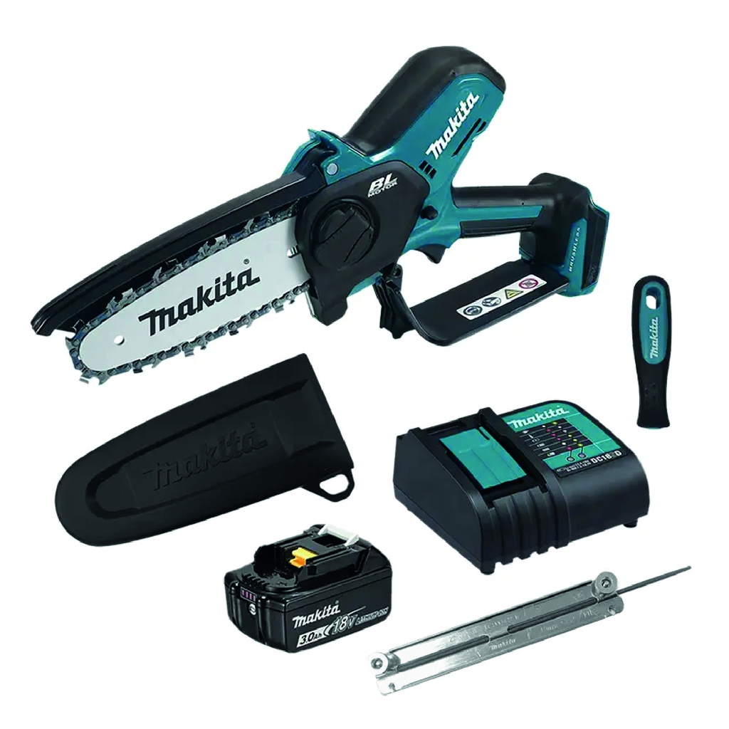 [MAK-DUC150SF] MOTOSIERRA INALAMBRICA 6 PUL 18V CON 1 BATERIA 3AMP Y CARGADOR