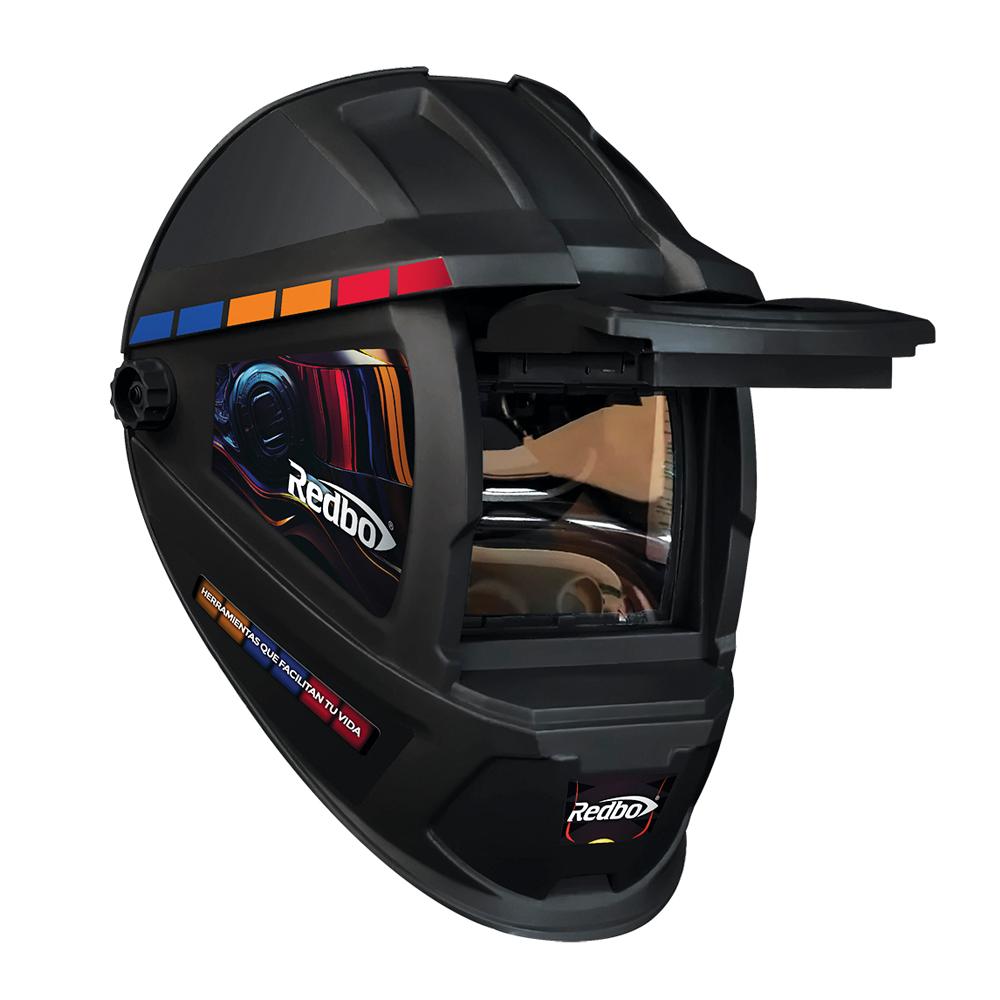 [RED-RB-4000TC-1] CARETA ELECTRONICA PARA SOLDAR DE SOMBRA VARIABLE DIN 9 A 13 C/AREA DE VISION 92.5X42.5 MM (NEGRO/NARANJA)