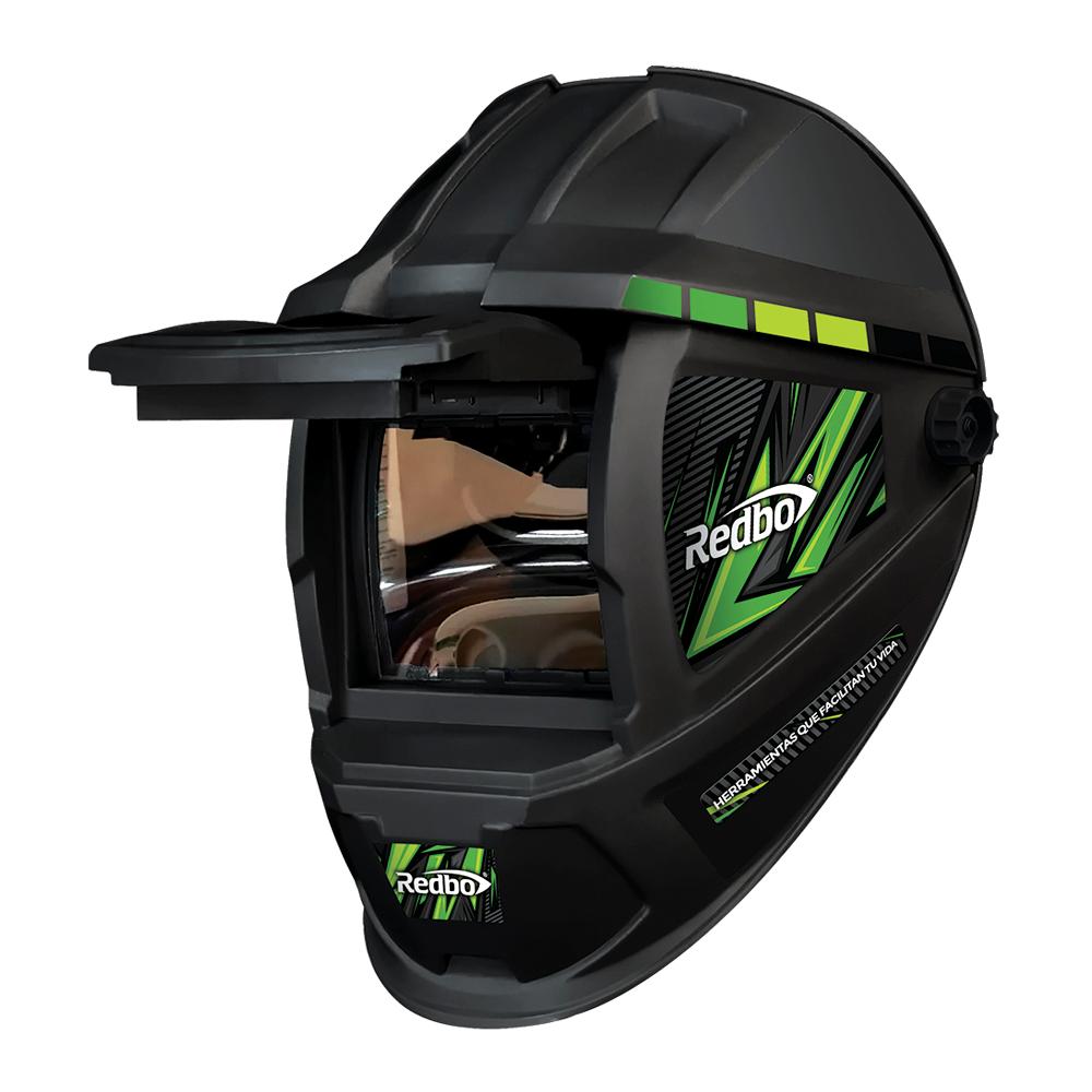 CARETA ELECTRONICA PARA SOLDAR DE SOMBRA VARIABLE DIN 9 A 13 C/AREA DE VISION 92.5X42.5 MM (NEGRO/VERDE)